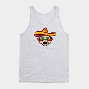 Funny Mexican Cartoon with Chili Pepper Mustache Tank Top